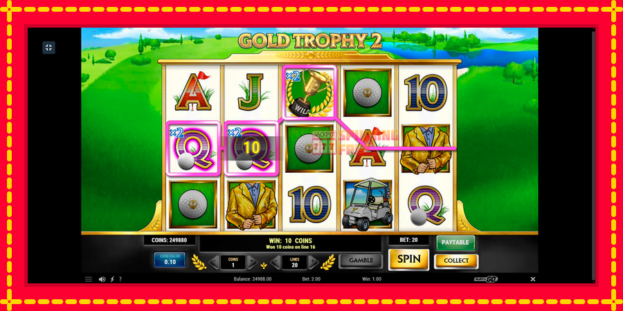 Gold Trophy 2 mesin slot dengan animasi cerah, gambar 2