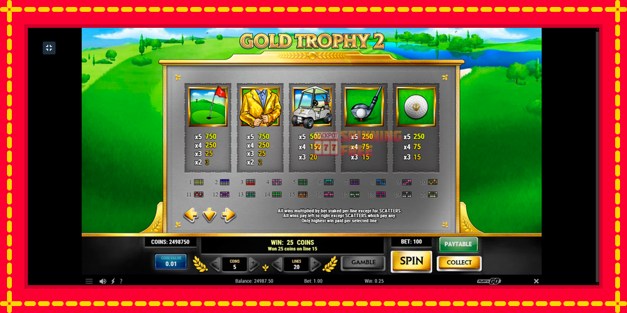 Gold Trophy 2 mesin slot dengan animasi cerah, gambar 5