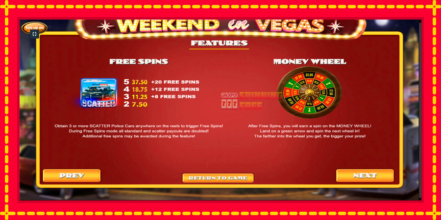 Weekend In Vegas mesin slot dengan animasi cerah, gambar 7