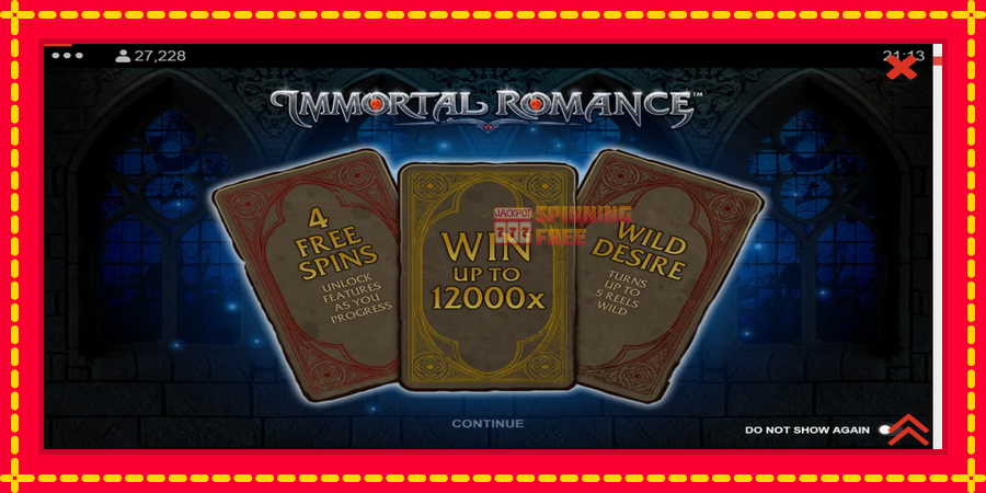 Immortal Romance mesin slot dengan animasi cerah, gambar 1