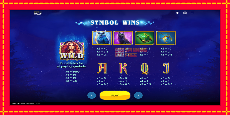 Moon Spell mesin slot dengan animasi cerah, gambar 6