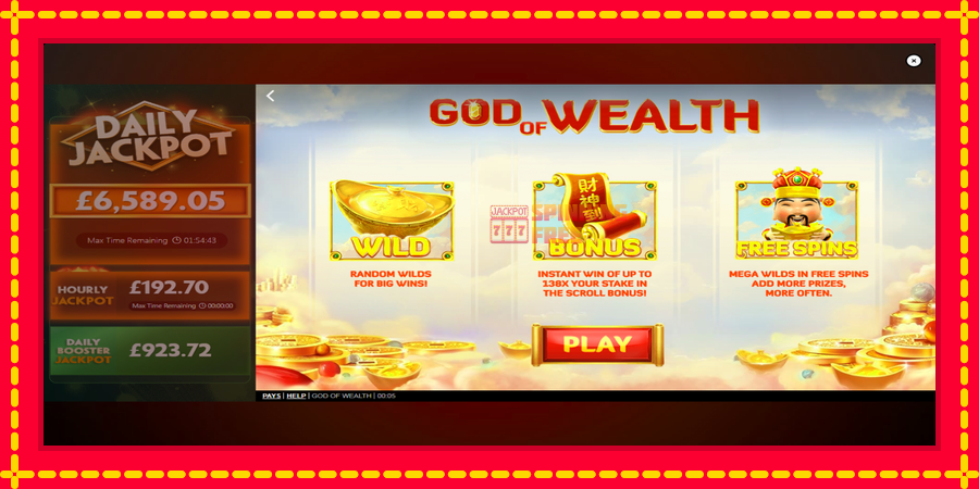 God of Wealth mesin slot dengan animasi cerah, gambar 1