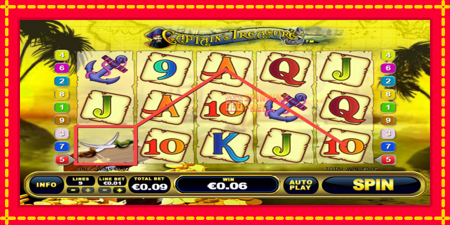 Captain’s Treasure mesin slot dengan animasi cerah, gambar 2