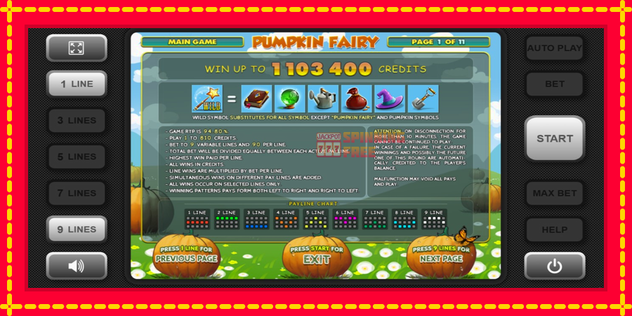 Pumpkin Fairy mesin slot dengan animasi cerah, gambar 4