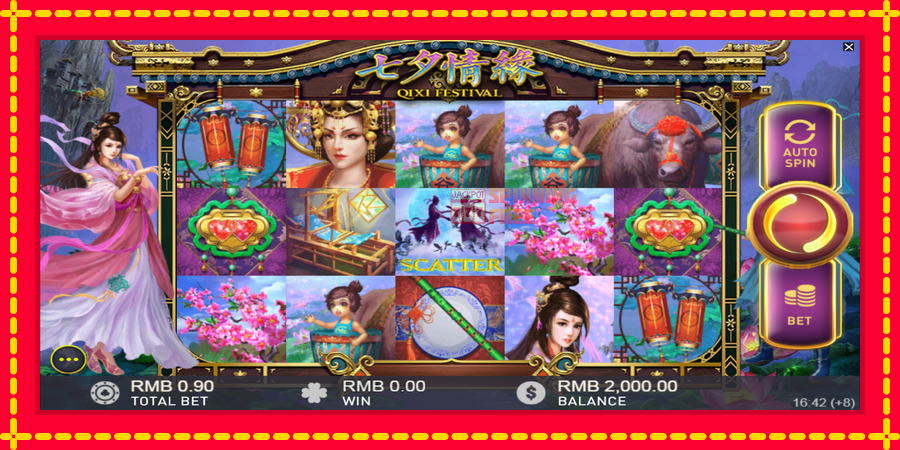 Qixi Festival mesin slot dengan animasi cerah, gambar 2