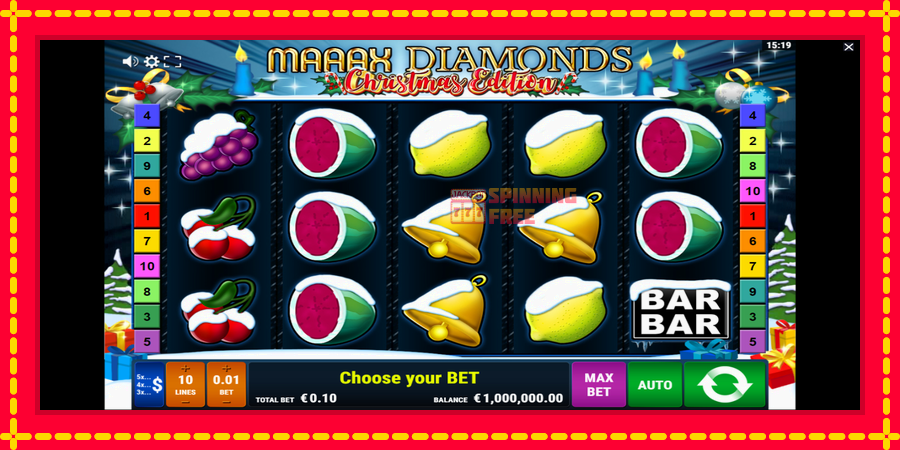 Maaax Diamonds Christmas Edition mesin slot dengan animasi cerah, gambar 2