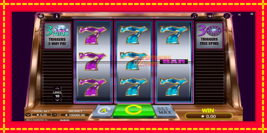 Wild Diamond 7x mesin slot dengan animasi cerah, gambar 1