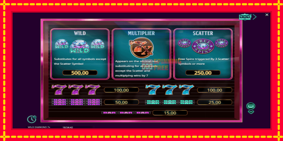 Wild Diamond 7x mesin slot dengan animasi cerah, gambar 5