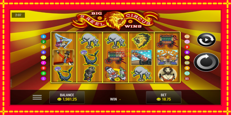 5 Reel Circus mesin slot dengan animasi cerah, gambar 1