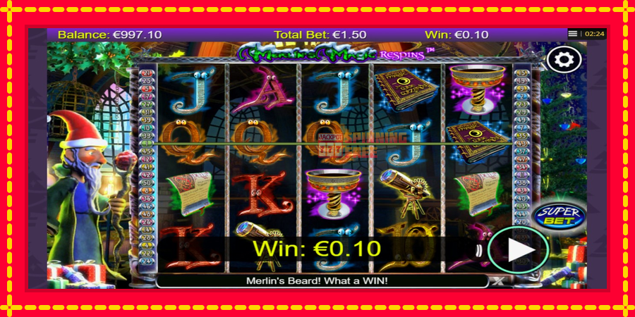 Merlins Magic Respins Christmas mesin slot dengan animasi cerah, gambar 2