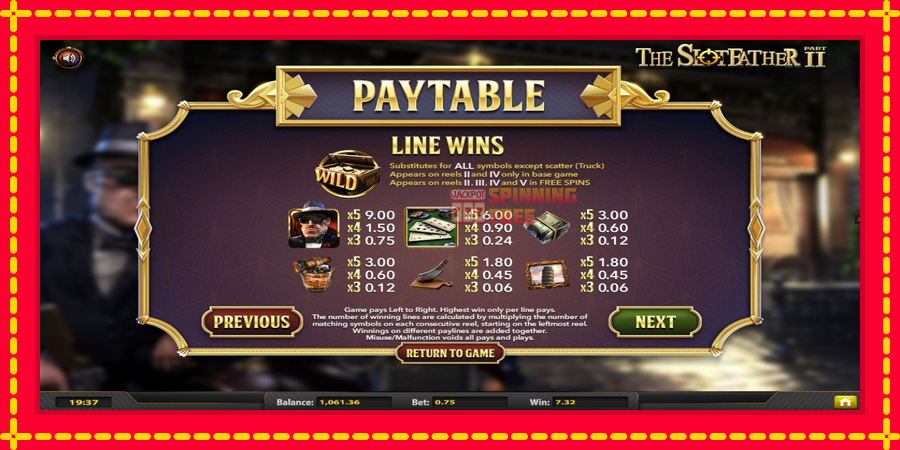 The Slotfather 2 mesin slot dengan animasi cerah, gambar 5