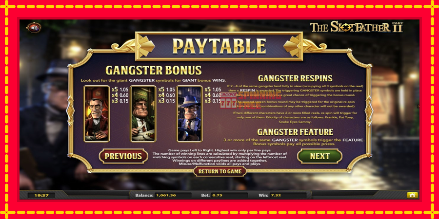 The Slotfather 2 mesin slot dengan animasi cerah, gambar 6