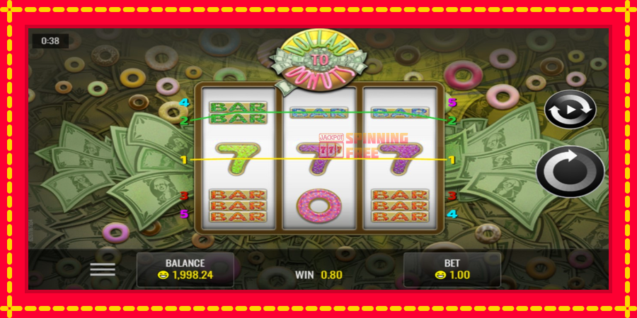 Dollars to Donuts mesin slot dengan animasi cerah, gambar 2