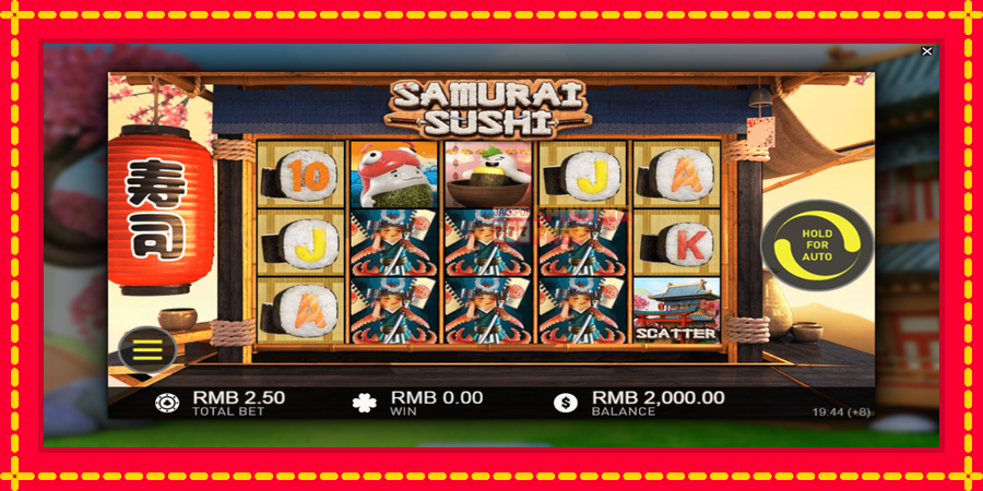 Samurai Sushi mesin slot dengan animasi cerah, gambar 2