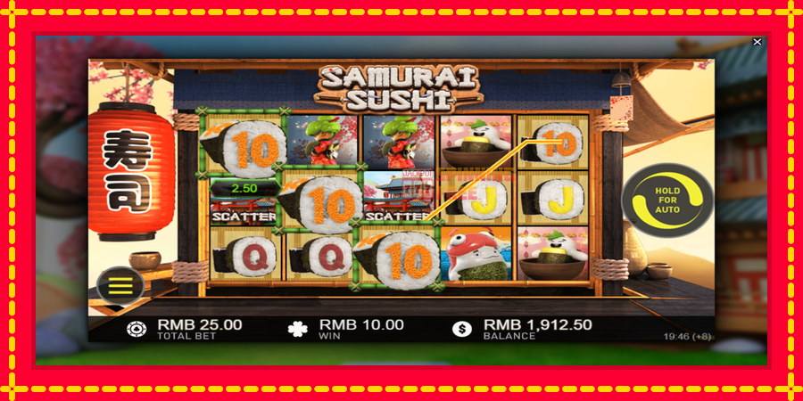 Samurai Sushi mesin slot dengan animasi cerah, gambar 3