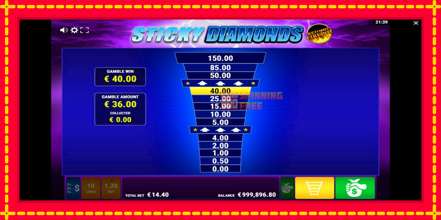 Sticky Diamonds Red Hot Firepot mesin slot dengan animasi cerah, gambar 5