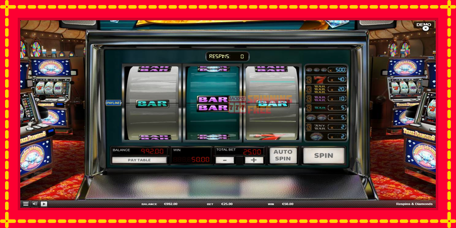 Respins Diamonds mesin slot dengan animasi cerah, gambar 3