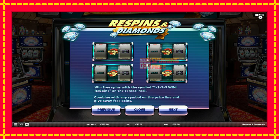 Respins Diamonds mesin slot dengan animasi cerah, gambar 6