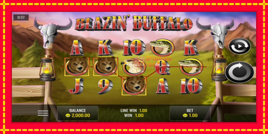 Blazin’ Buffalo mesin slot dengan animasi cerah, gambar 2