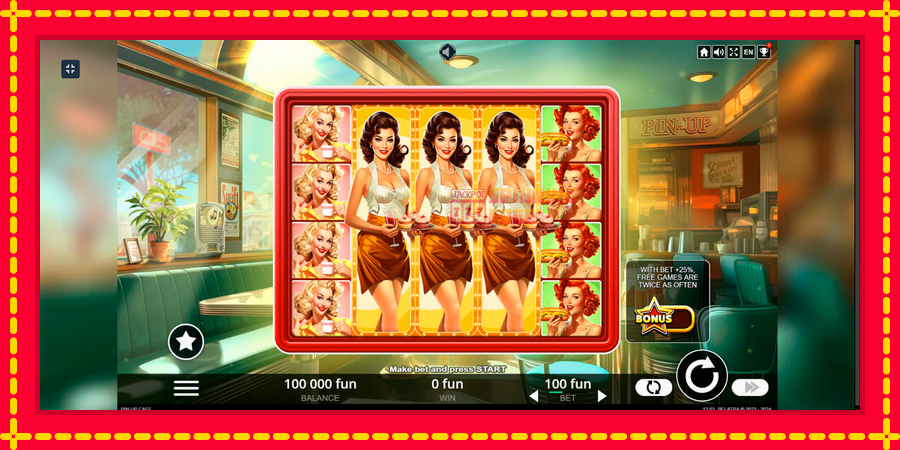 Cafe Pin-Up mesin slot dengan animasi cerah, gambar 1