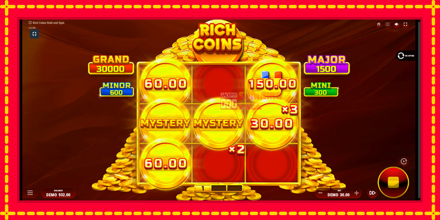 Rich Coins Hold and Spin mesin slot dengan animasi cerah, gambar 4