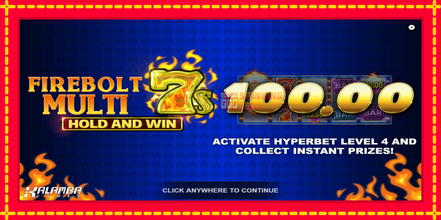 Firebolt Multi 7s Hold and Win mesin slot dengan animasi cerah, gambar 1