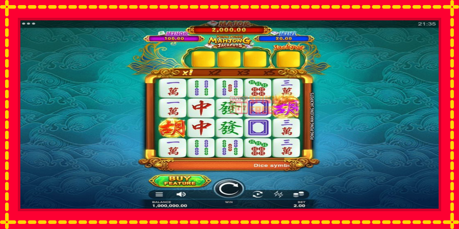 Pong Pong Mahjong Jackpots mesin slot dengan animasi cerah, gambar 1