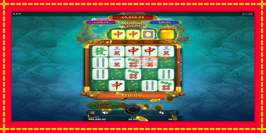 Pong Pong Mahjong Jackpots mesin slot dengan animasi cerah, gambar 3