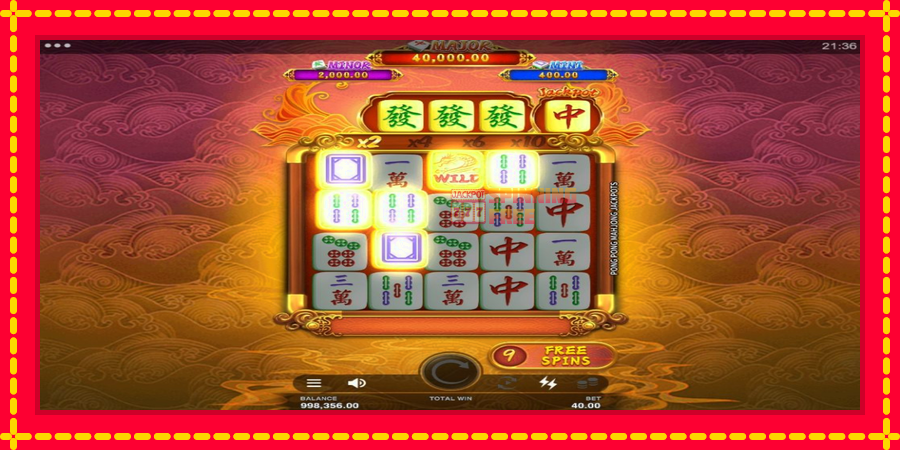 Pong Pong Mahjong Jackpots mesin slot dengan animasi cerah, gambar 5