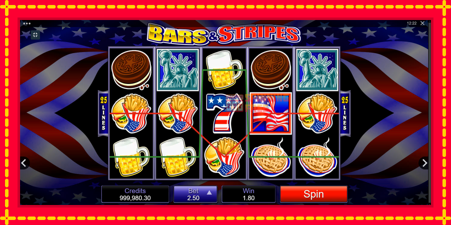 Bars and Stripes mesin slot dengan animasi cerah, gambar 2