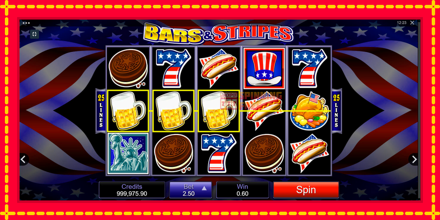 Bars and Stripes mesin slot dengan animasi cerah, gambar 3