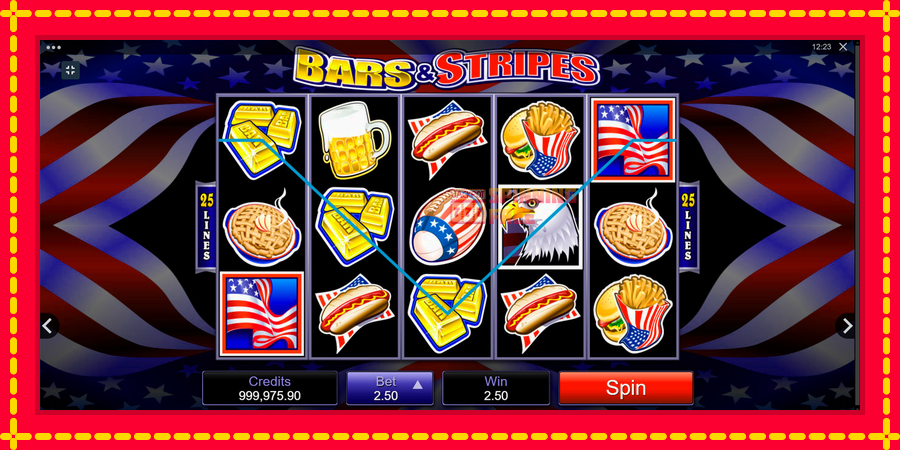 Bars and Stripes mesin slot dengan animasi cerah, gambar 4