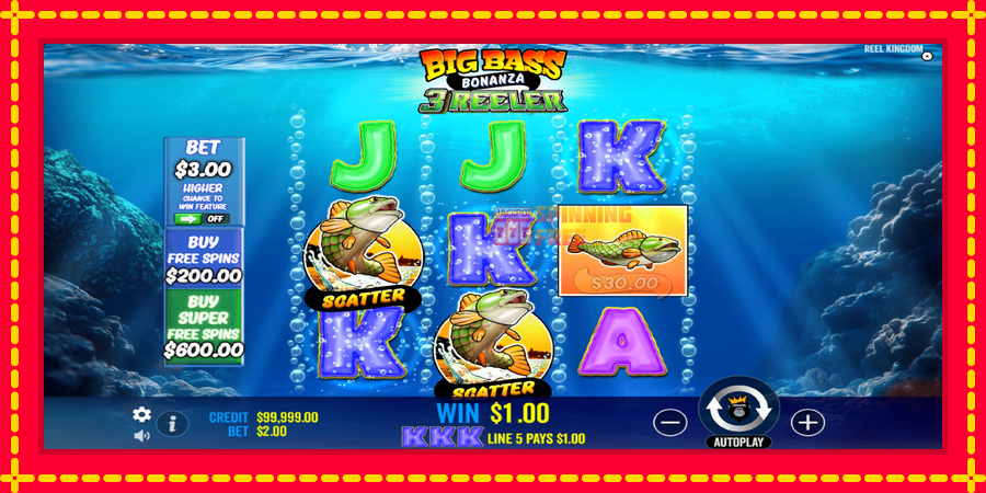 Big Bass Bonanza 3 Reeler mesin slot dengan animasi cerah, gambar 2