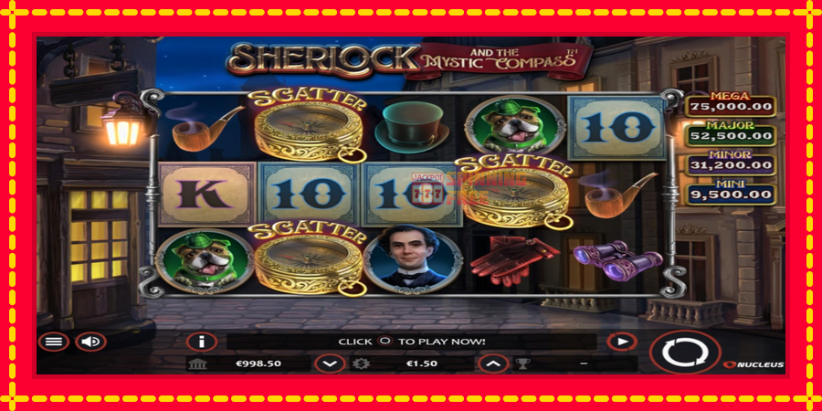 Sherlock and the Mystic Compass mesin slot dengan animasi cerah, gambar 2