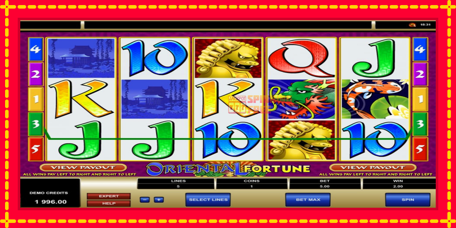 Oriental Fortune mesin slot dengan animasi cerah, gambar 3