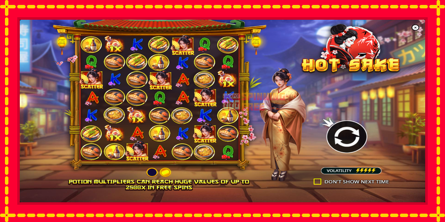 Hot Sake mesin slot dengan animasi cerah, gambar 1