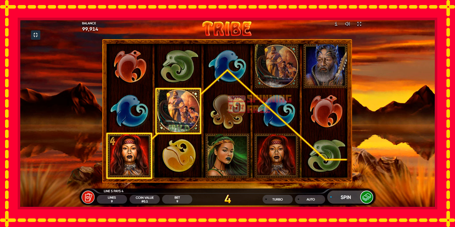 Tribe mesin slot dengan animasi cerah, gambar 3