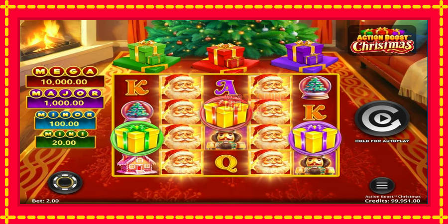 Action Boost Christmas mesin slot dengan animasi cerah, gambar 1