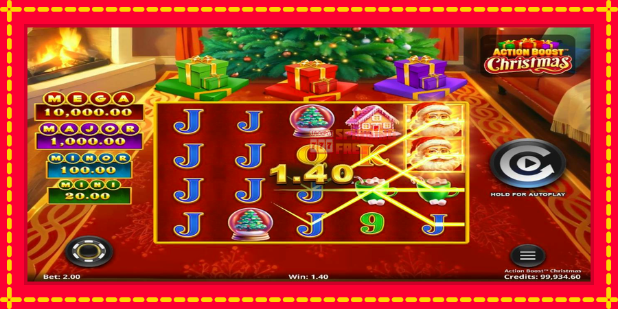 Action Boost Christmas mesin slot dengan animasi cerah, gambar 4