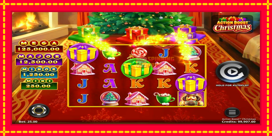 Action Boost Christmas mesin slot dengan animasi cerah, gambar 5