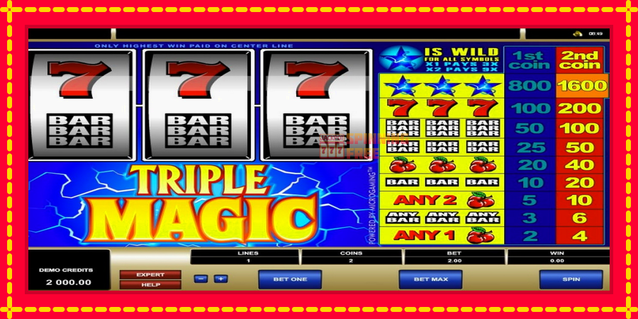 Triple Magic mesin slot dengan animasi cerah, gambar 1