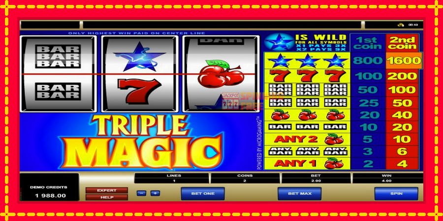 Triple Magic mesin slot dengan animasi cerah, gambar 3