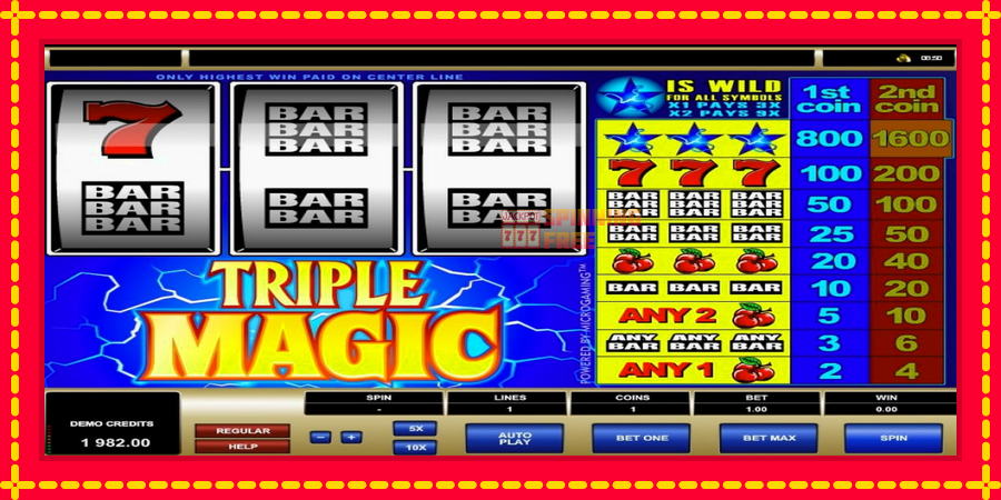 Triple Magic mesin slot dengan animasi cerah, gambar 6