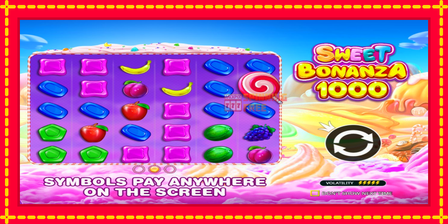 Sweet Bonanza 1000 mesin slot dengan animasi cerah, gambar 1