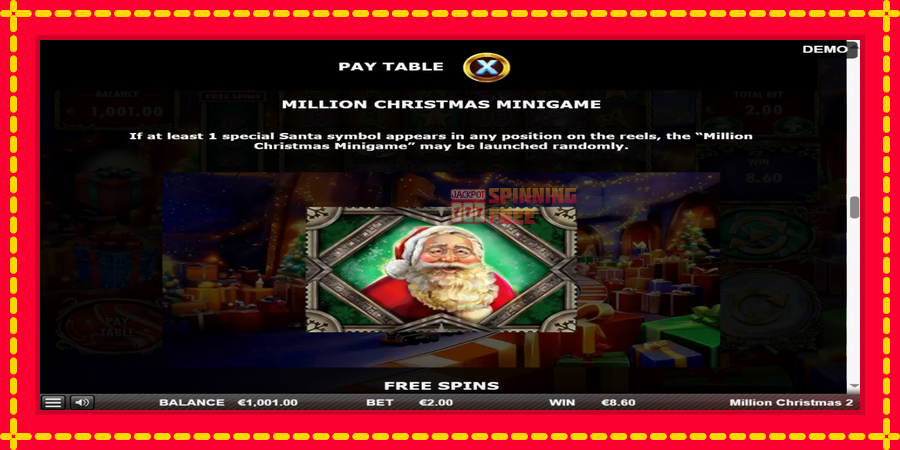 Million Christmas 2 mesin slot dengan animasi cerah, gambar 5