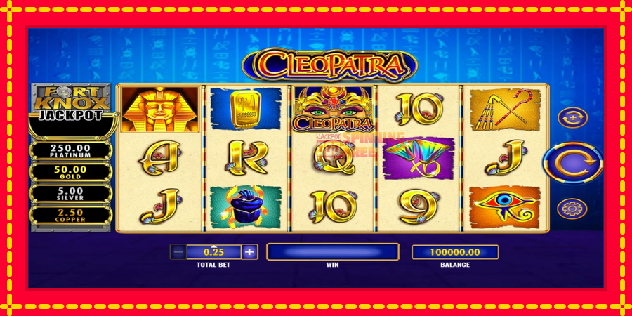 Fort Knox Cleopatra mesin slot dengan animasi cerah, gambar 1