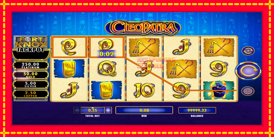 Fort Knox Cleopatra mesin slot dengan animasi cerah, gambar 2