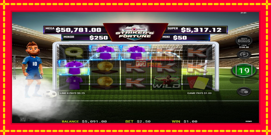 Strikers Fortune mesin slot dengan animasi cerah, gambar 2