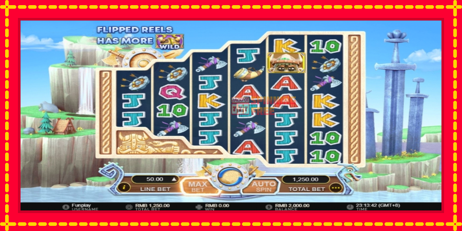 Vikings Mega Reels mesin slot dengan animasi cerah, gambar 2