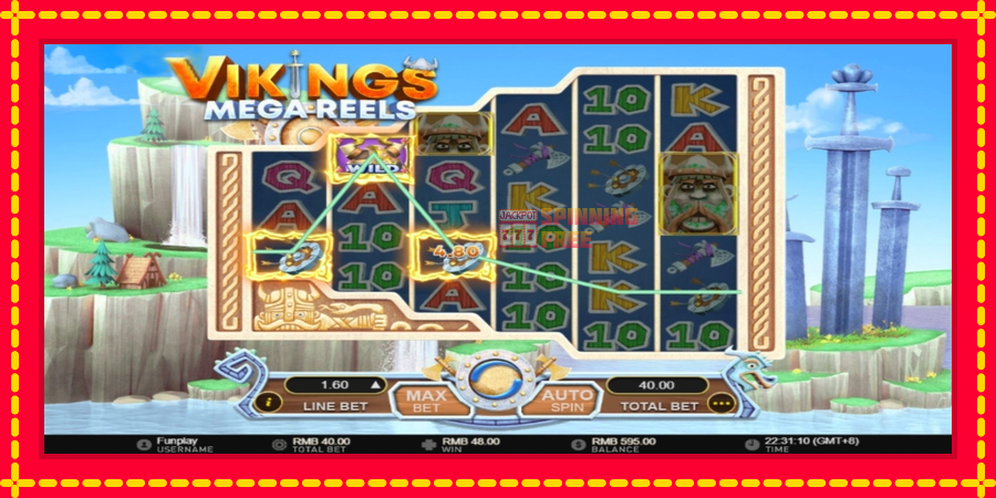 Vikings Mega Reels mesin slot dengan animasi cerah, gambar 3